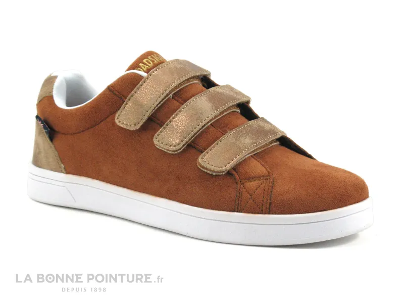 Achat chaussures RoadSign Femme Basket, vente Roadsign 40308 Camel - Bronze - 3 velcros - Basket basse Femme