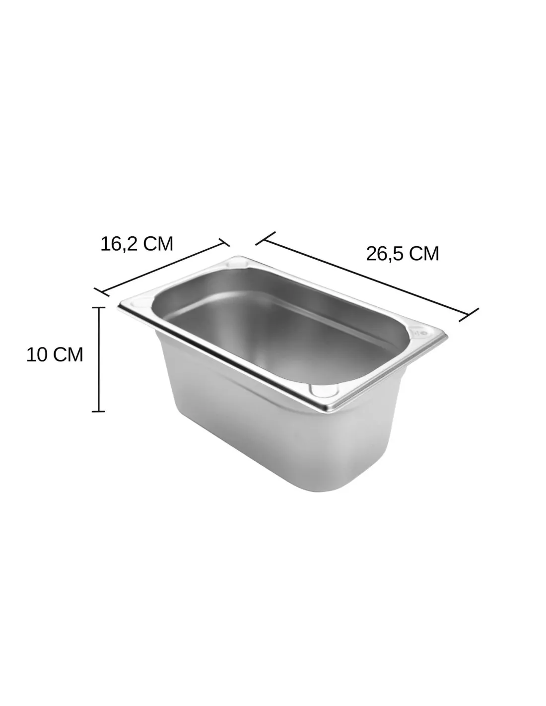 Bac gastro inox GN 1/4 Hendi Kitchen Line hauteur 10cm
