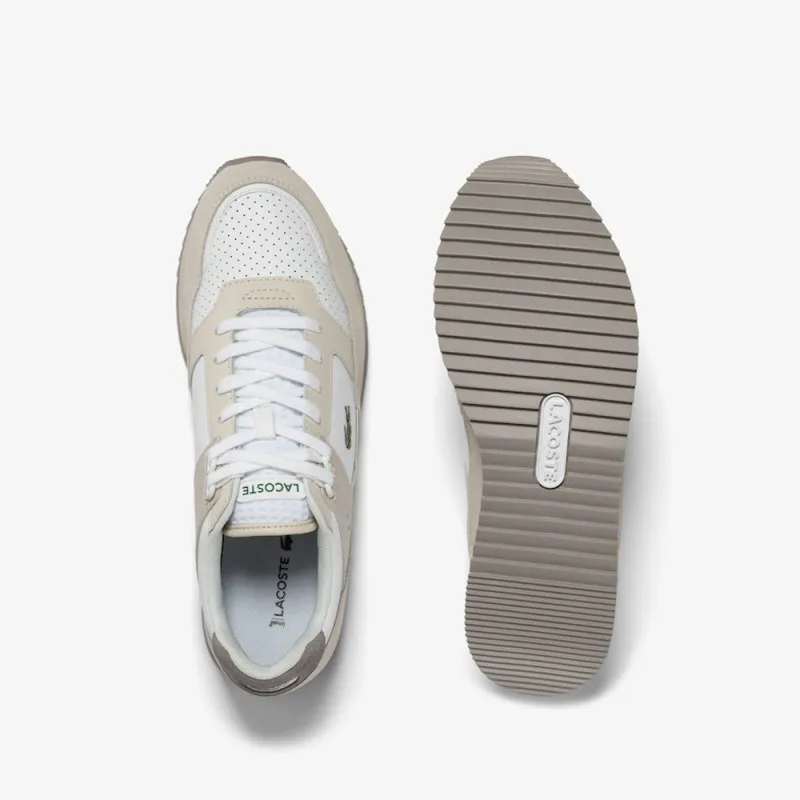 BASKETS LACOSTE PARTNER PISTE HOMME EN CUIR BLANCHES