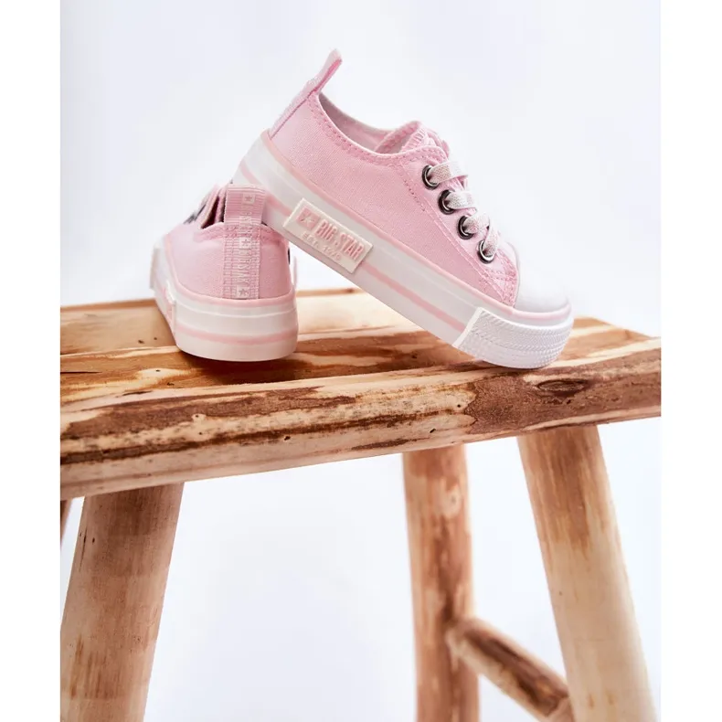 Baskets matérielles pour enfants Big Star KK374072 Rose