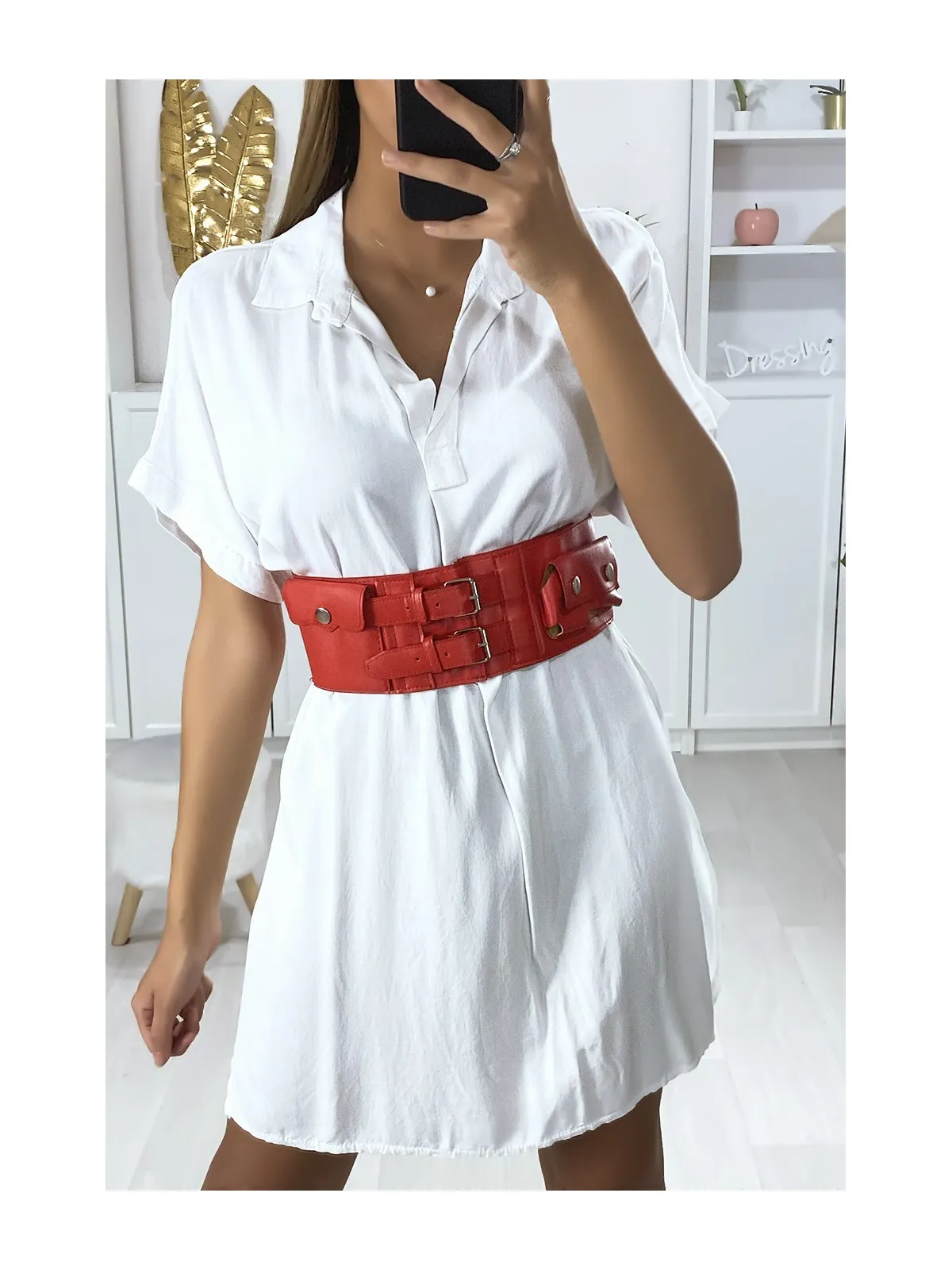 Ceinture de taille rouge avec pochette intégré