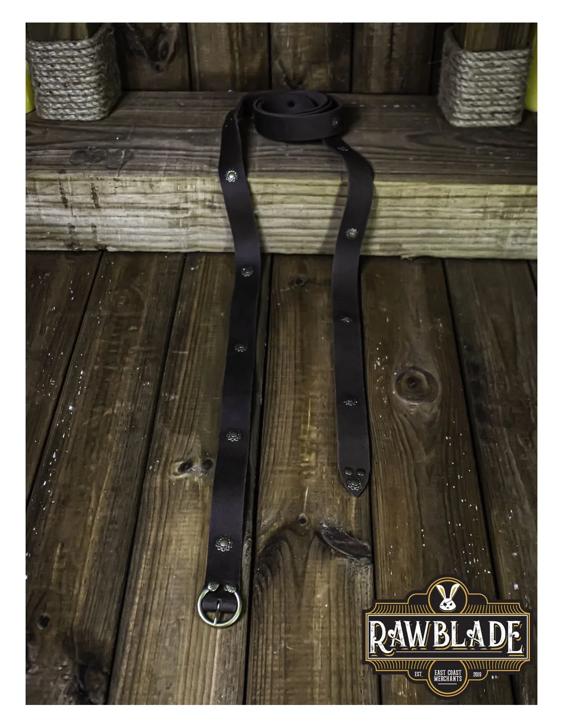 Ceinture Médiévale Longue Julienne - Marron Foncé ⚔️ Boutique Épées