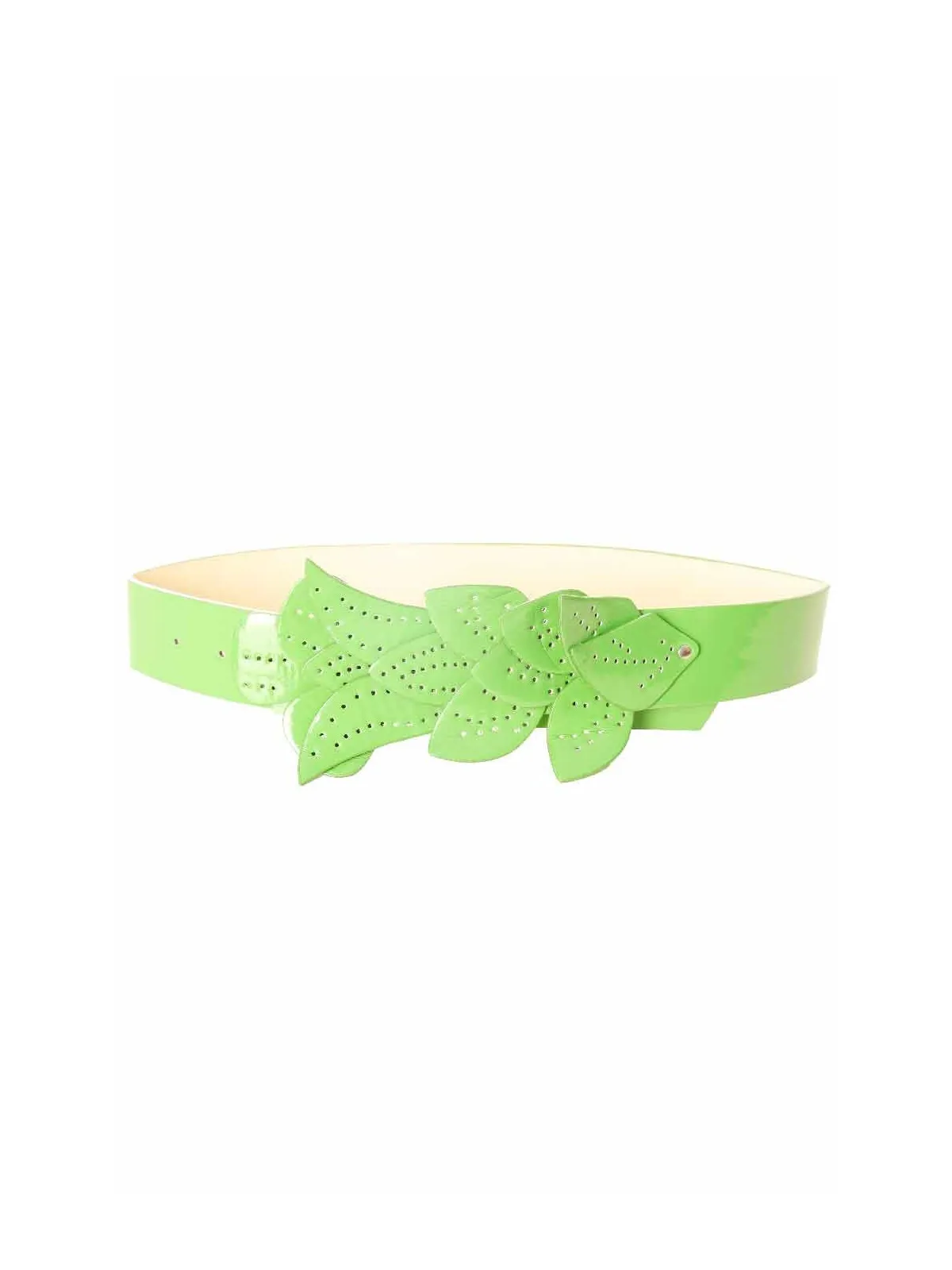 Ceinture Verte, boucle motif feuilles BG-PO44