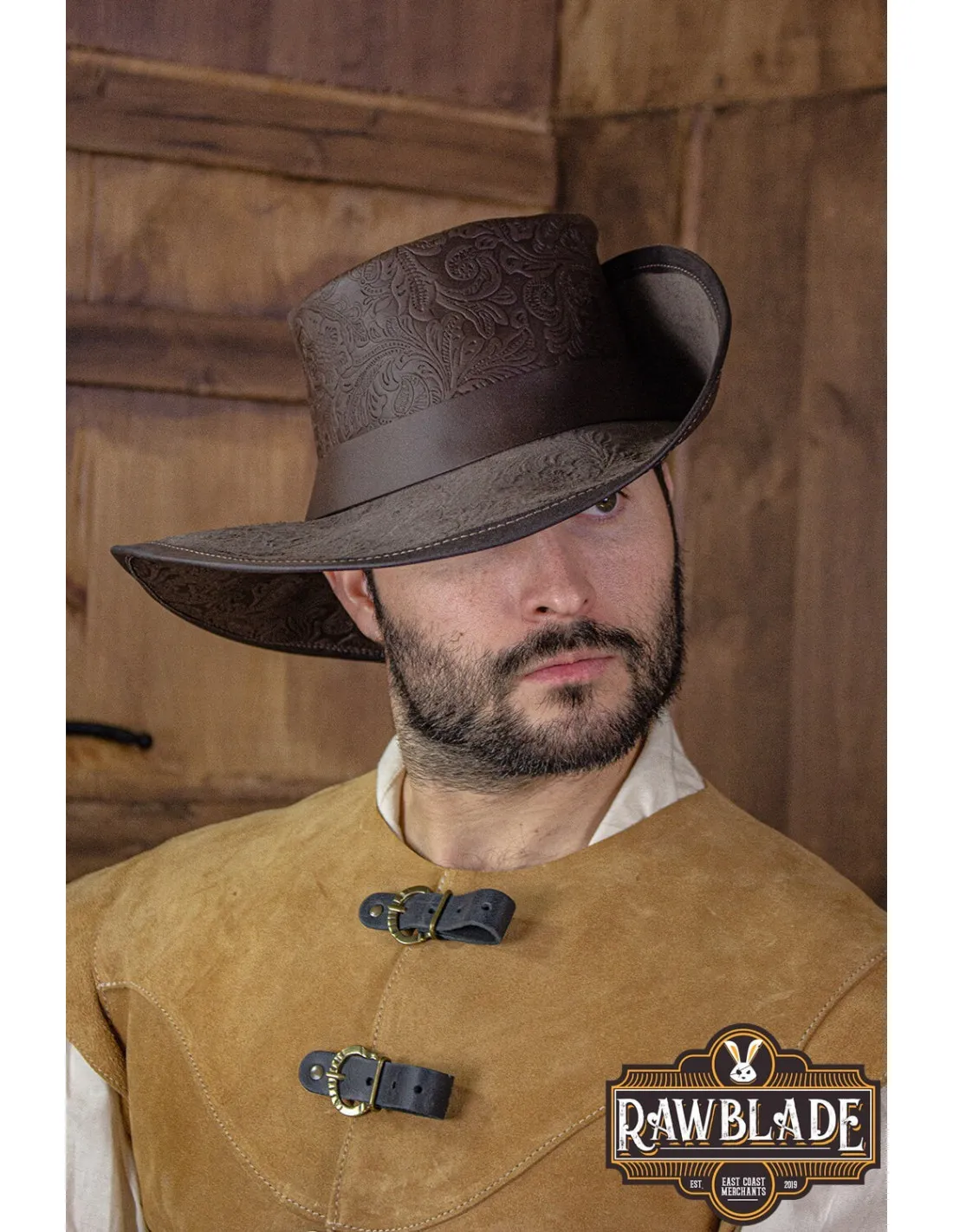 Chapeau Corsairs deluxe demi-bord, marron ⚔️ Boutique Épées