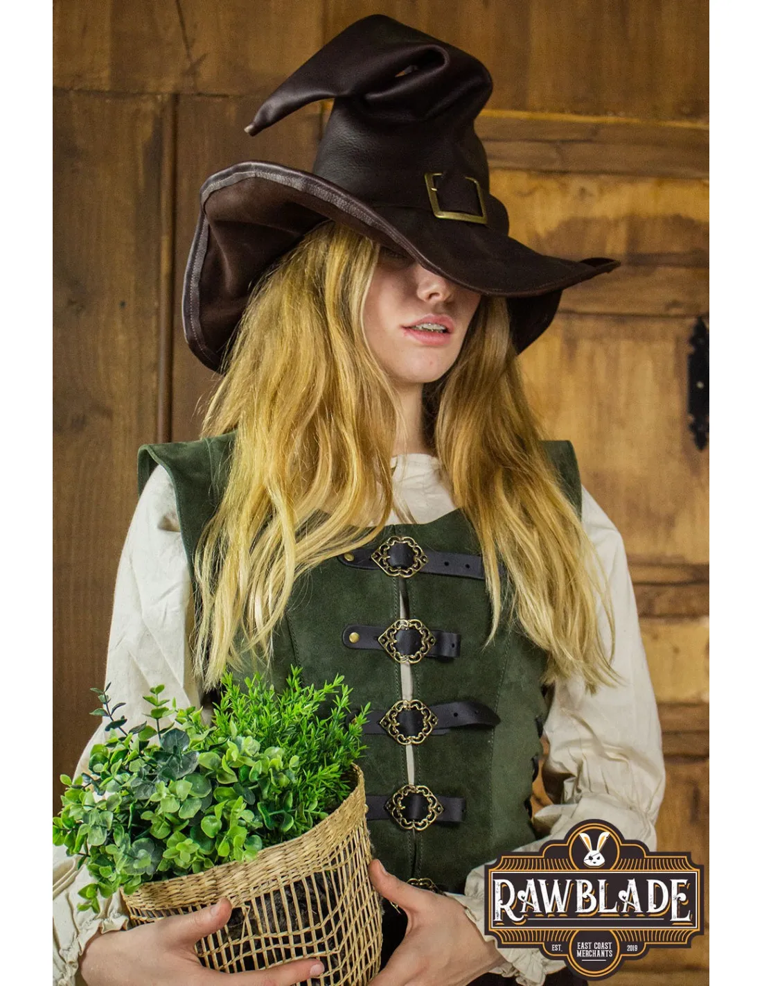 Chapeau de sorceleur Wikka, marron foncé ⚔️ Boutique Épées