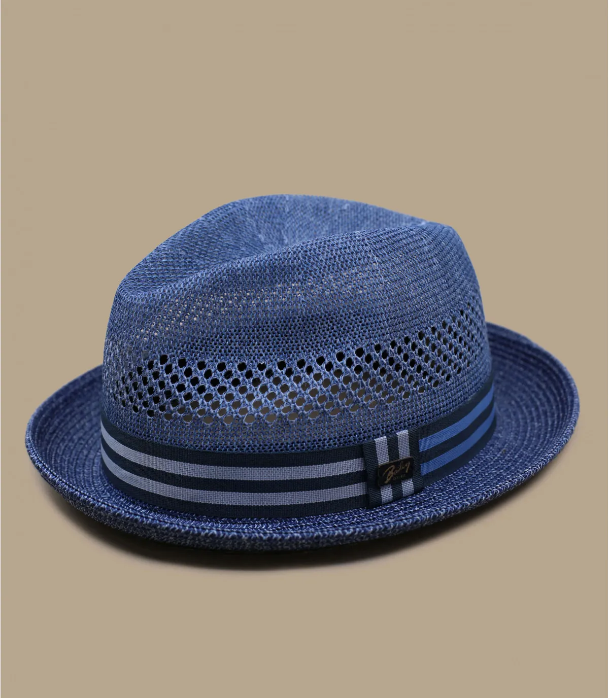 chapeau pork pie paille bleu - Berle navy heather Bailey : Headict