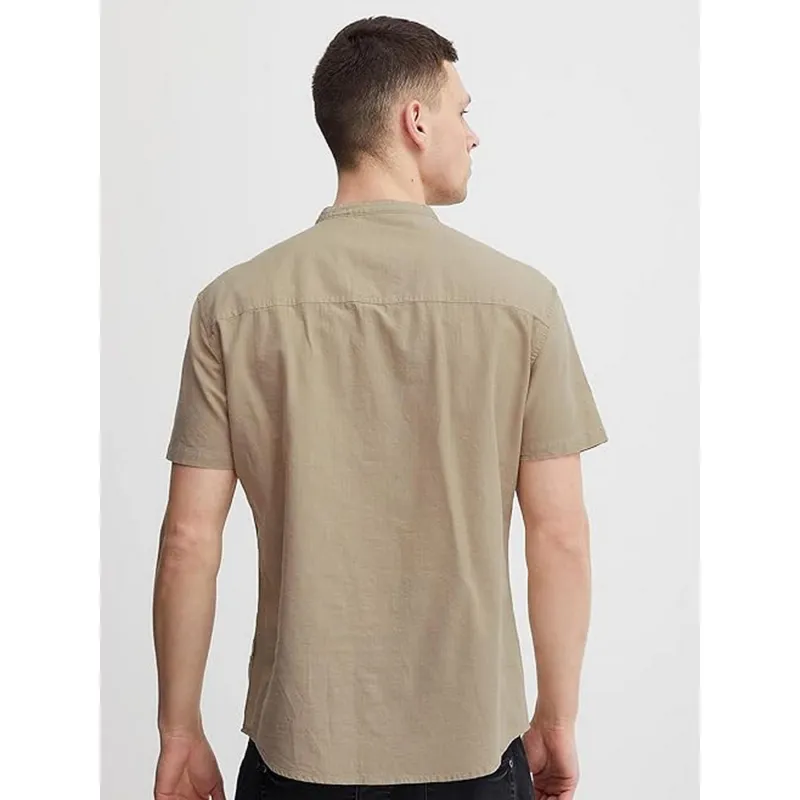 Chemise en lin manche courte beige homme - Blend | wimod