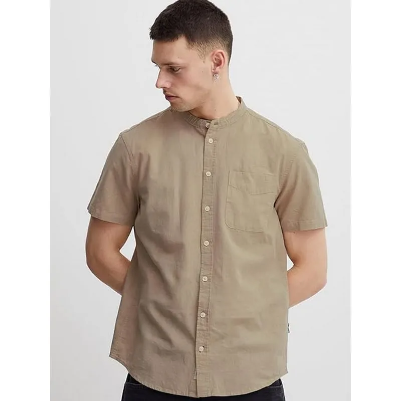 Chemise en lin manche courte beige homme - Blend | wimod