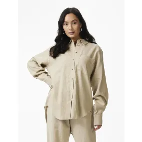 Chemise manches longues gris en lin | 3 Suisses