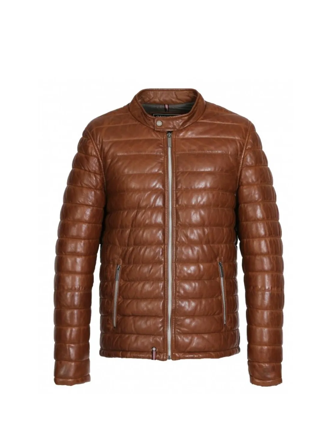Doudoune en cuir Julien Oakwood ref 53699 cognac