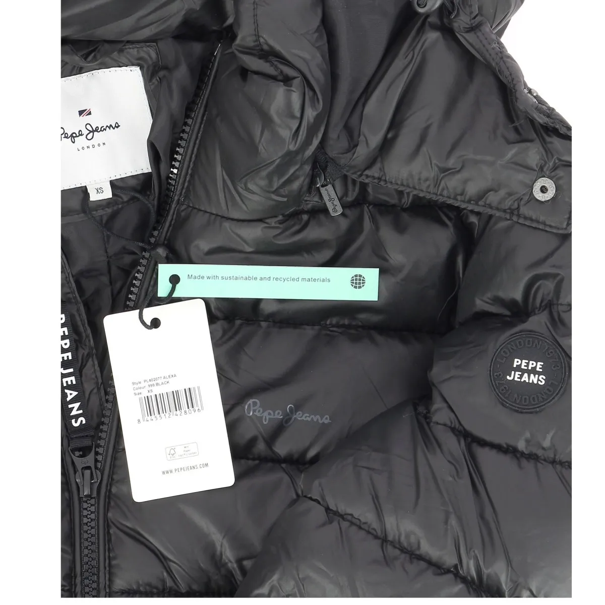 Doudoune femme PEPE JEANS noire - Matière noble 59.90€