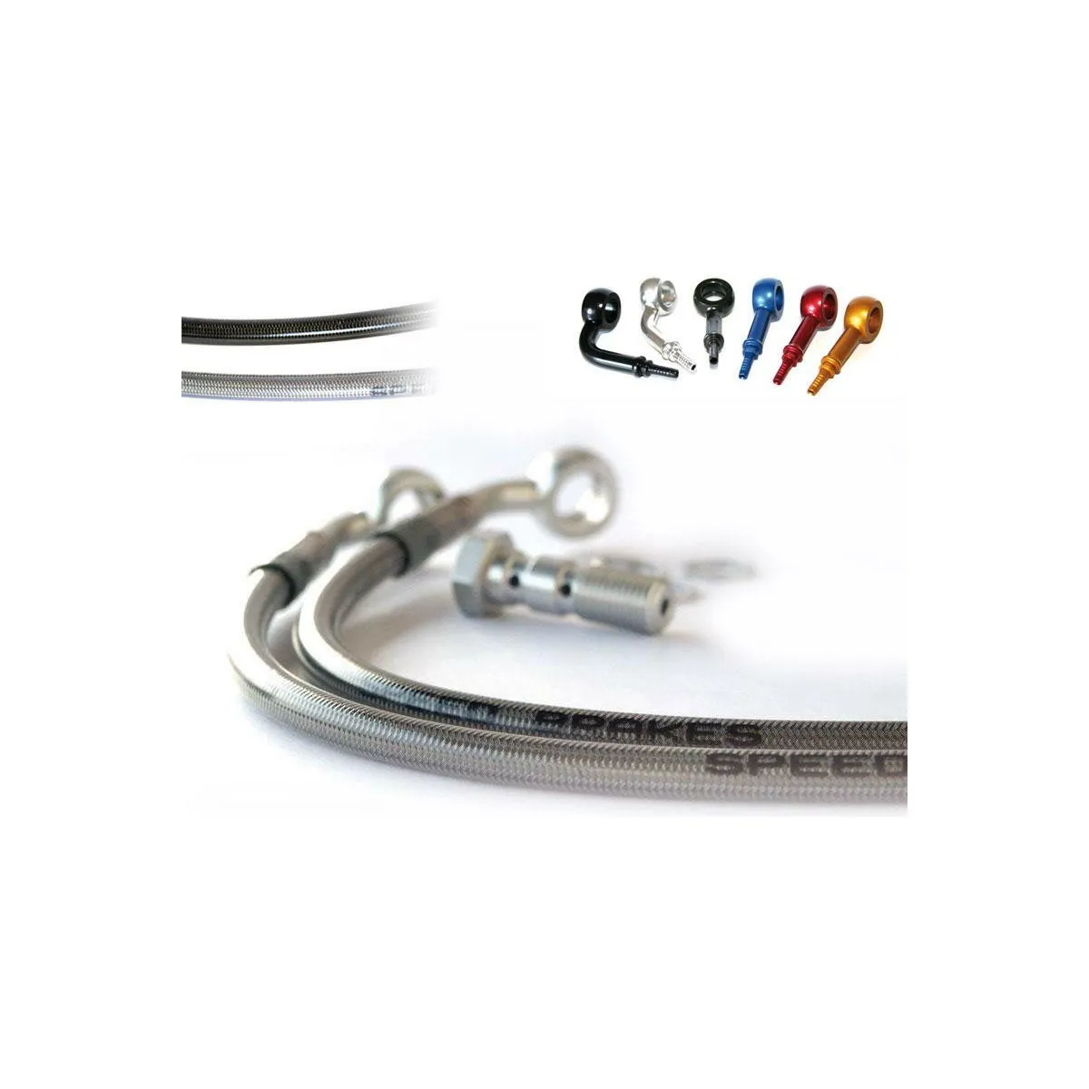 Durite de frein avant TECNIUM - Couleurs de durite et de raccords au choix - 1100 ZZR 1991-1992 Spéciale Street Bike