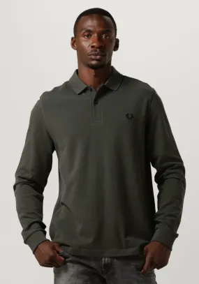 fred perry polo long sleeve plain fred perry shirt olive