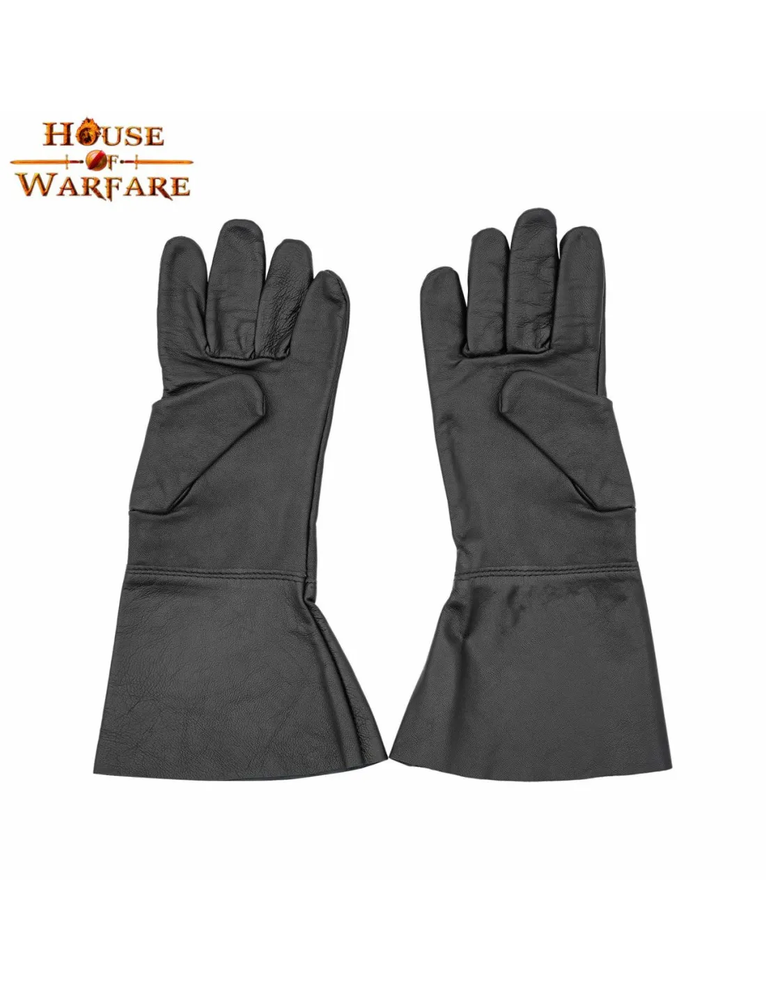 Gants médiévaux en cuir noir ⚔️ Boutique Épées