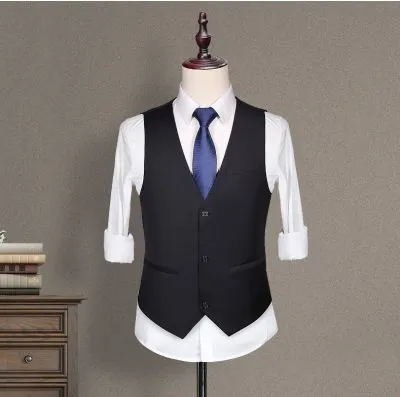 Gilet de Costume Ajusté à Col en V