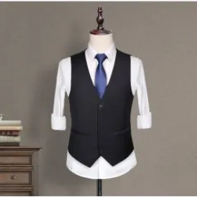 Gilet de Costume Ajusté à Col en V