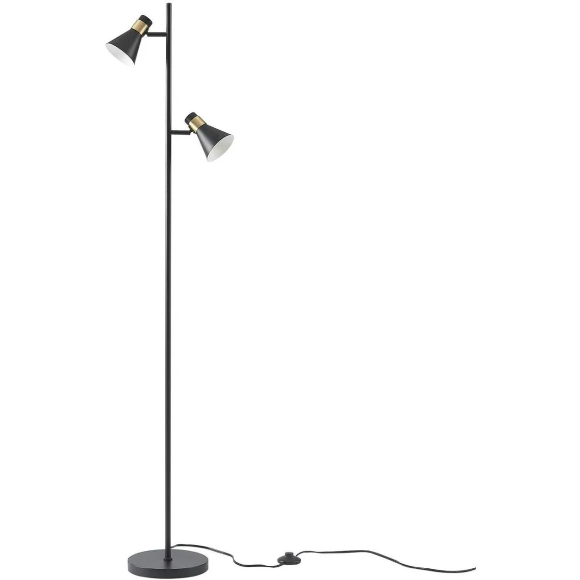 Lampadaire à 2 têtes en Métal Noir | 3 Suisses