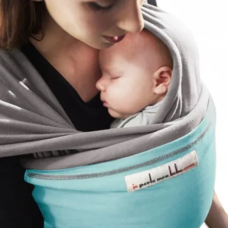 Love Radius (JPMBB) L'Originale Gris Clair Poche Turquoise Écharpe de Portage