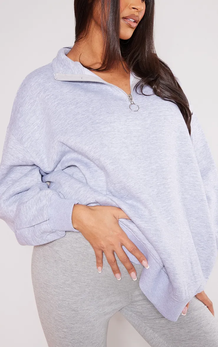 Maternité Sweat de grossesse gris chiné à demi zip