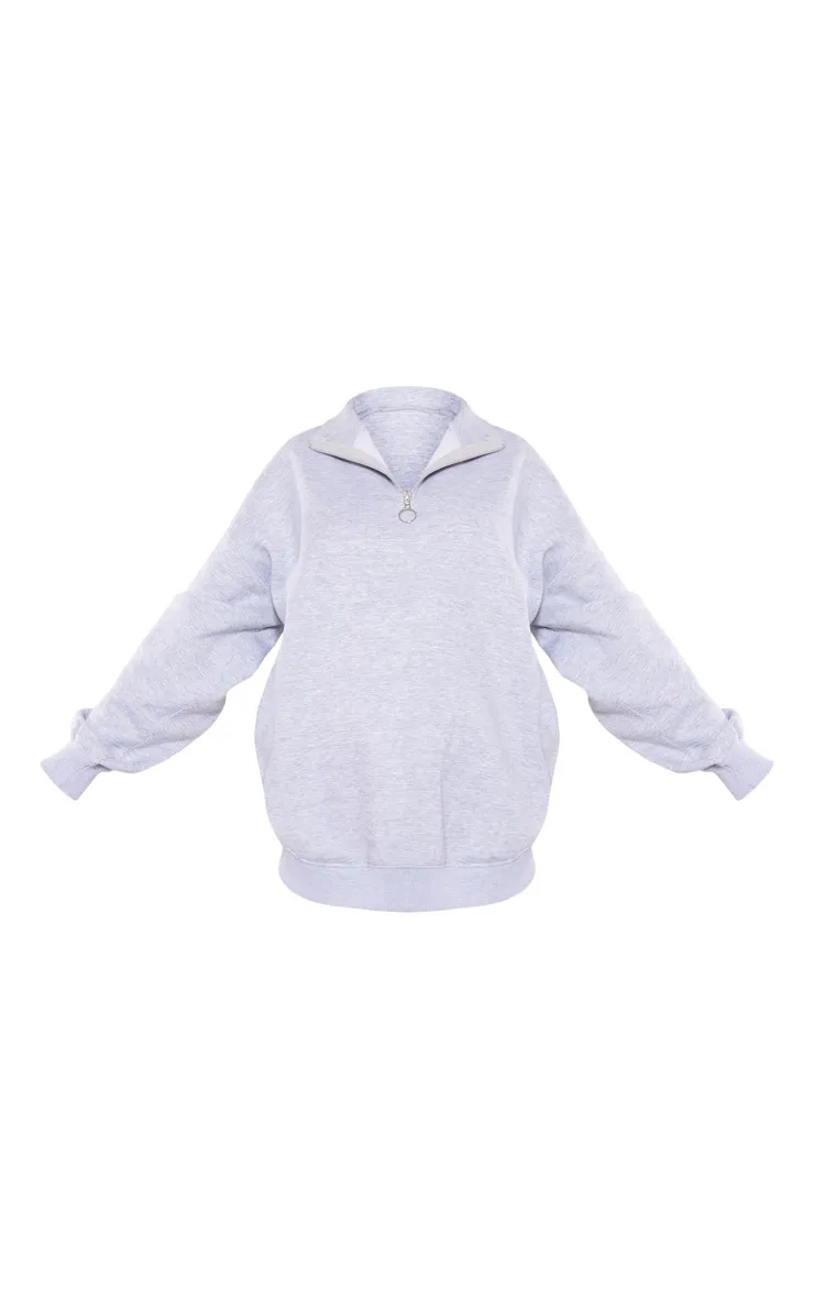 Maternité Sweat de grossesse gris chiné à demi zip