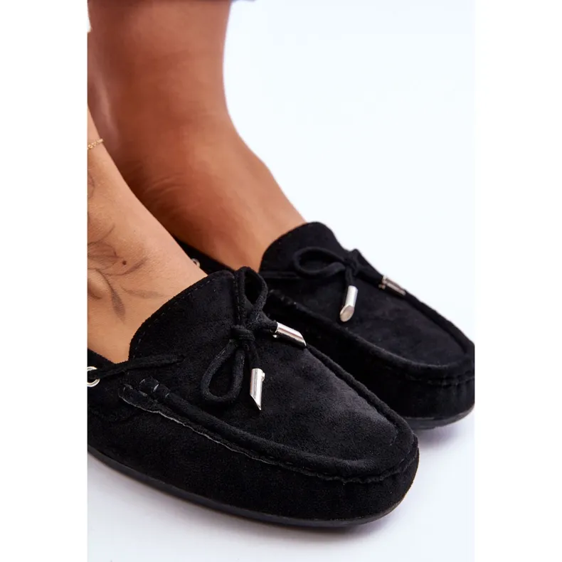 Mocassins en Daim pour Femme Noir Si Passione le noir