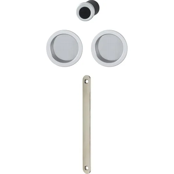 Poignée cuvette 5/F94-1 pour porte coulissante alu chromé satiné 