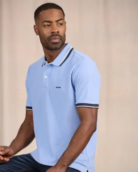 Polo à contraste bleu 