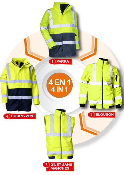 Prévention parka 4 en 1LMA haute visibilité - 5002