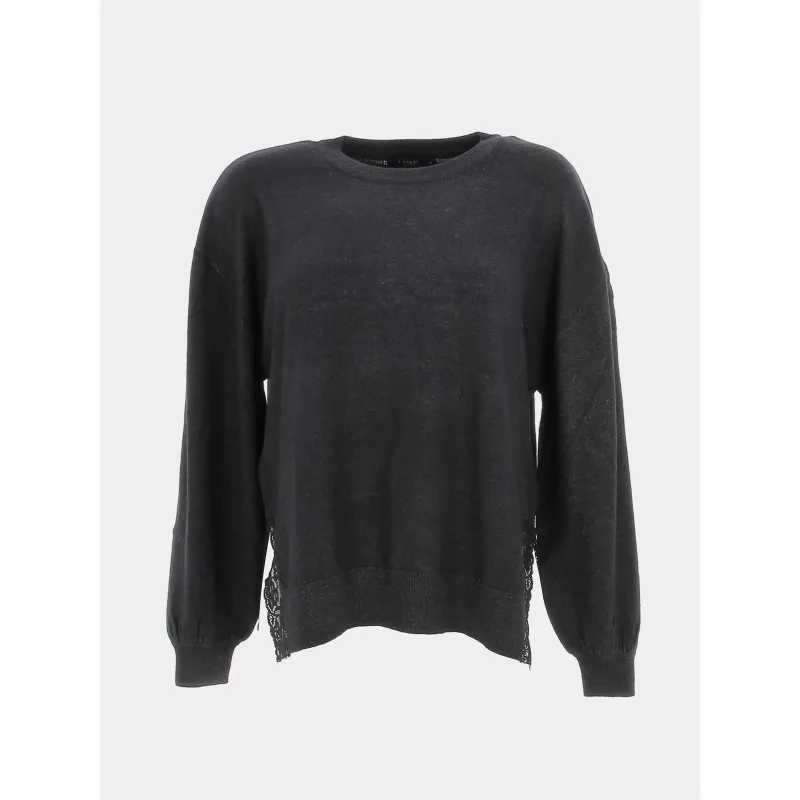 Pull fin rayé stitch blanc noir femme - Tommy Hilfiger | wimod