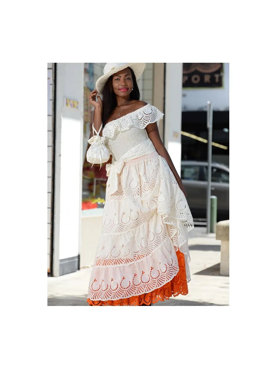 Robe Broderie Asperge beige