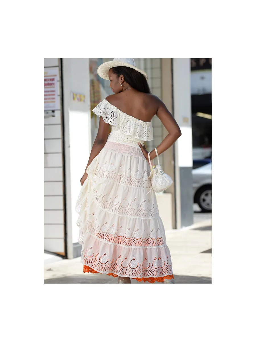 Robe Broderie Asperge beige