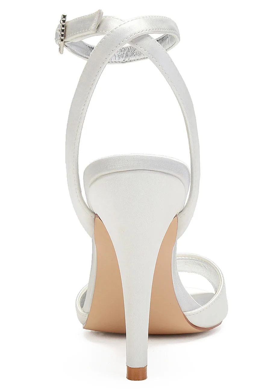 Sexy sandales asymétrique rose fuchsia à talon aiguille pour soirée mariage