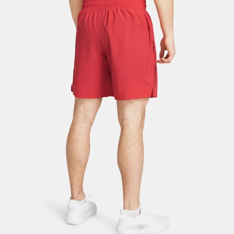 SHORT ROUGE UNDER ARMOUR WOVEN WORDMARK