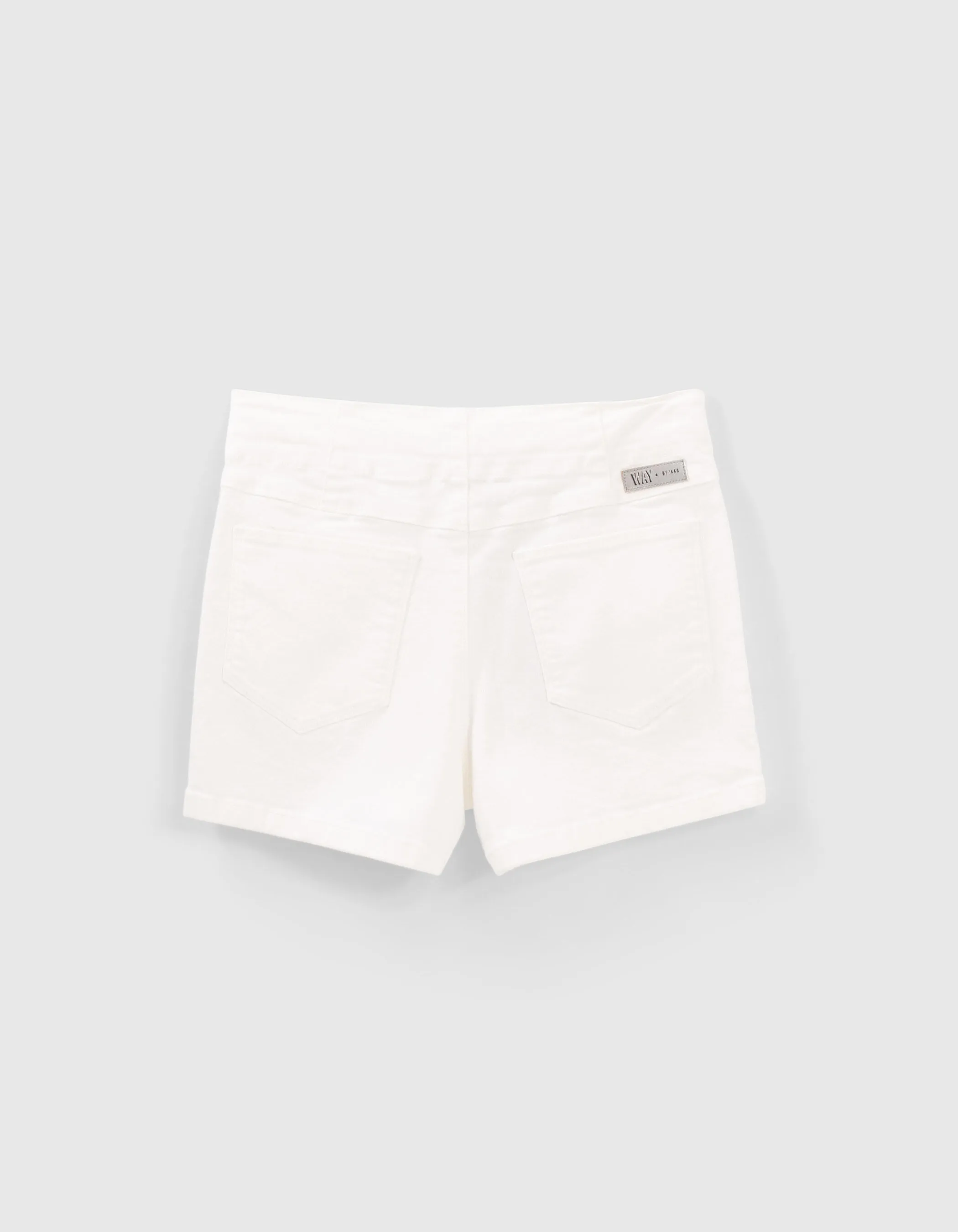 Short slim blanc à taille haute fille