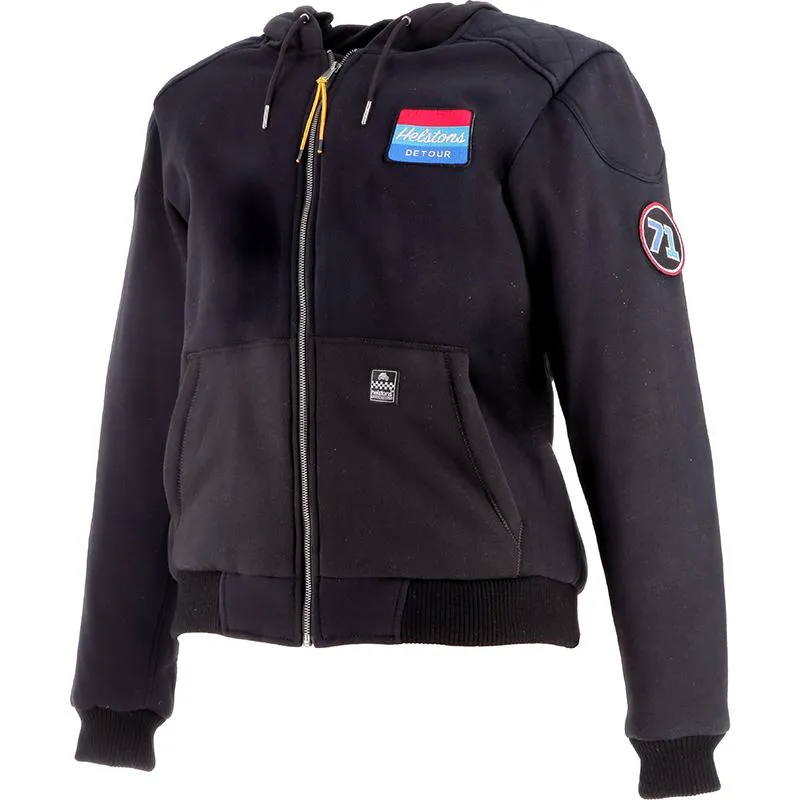 Sweat moto HOODIE DETOUR HELSTONS noir - MAXXESS.FR, Blouson moto textile