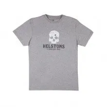 TEE SHIRT HELSTON SKULL COTON GRIS