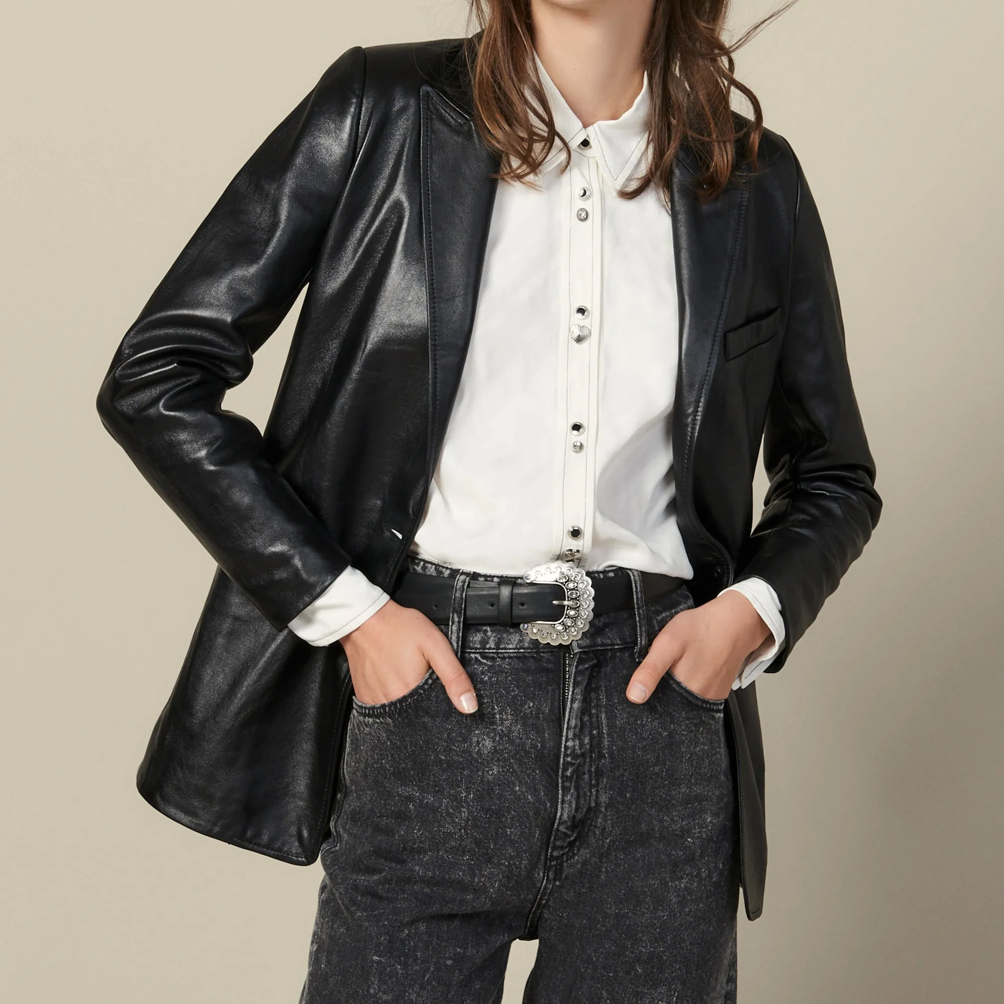 Veste de tailleur en cuir